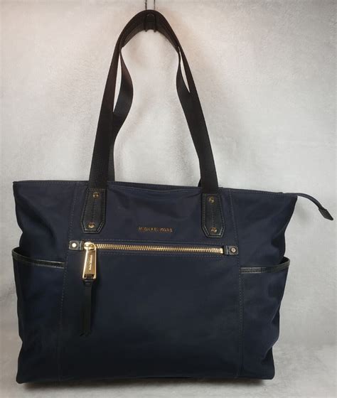 michael kors polly medium nylon top zip code admiral|Michael Kors Polly Medium Nylon Tote Bag Admiral Navy Blue .